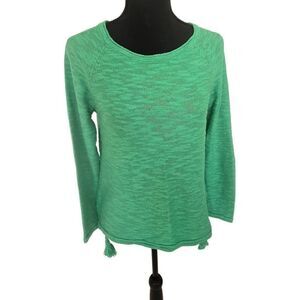 Lilly Pulitzer Womens Knitted Tassel Long Sleeve Pullover Sweater Green Small